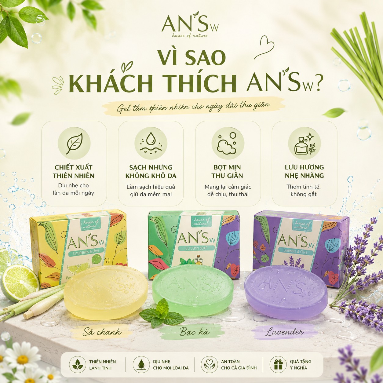 Bộ Gel tắm Tinh dầu 
